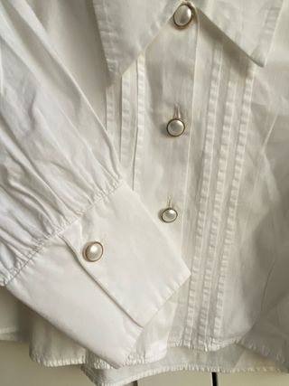 Camisa Zara Blanca Botones Joya
