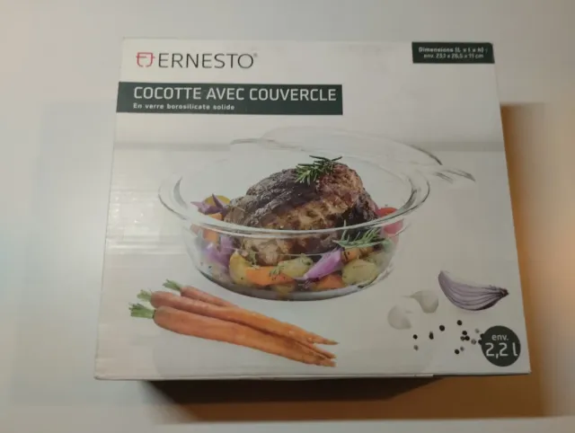 Casseruola Ernesto Vetro Borosilicato 2.2L