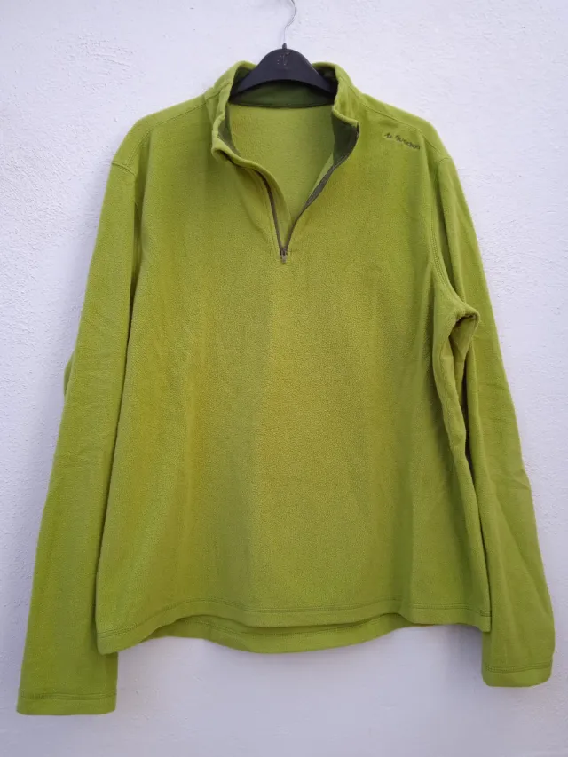 Sudadera forro polar Quechua verde. Talla XL. Unis