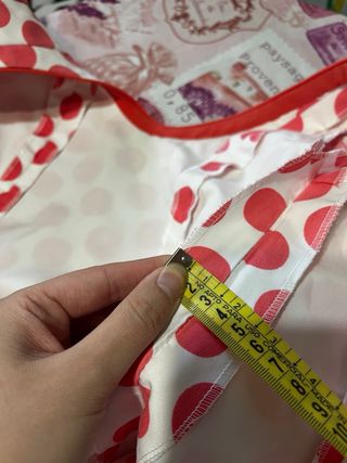 Traje Flamenca Coral y Blanco Lunares