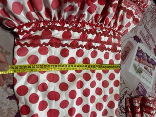 Traje Flamenca Coral y Blanco Lunares