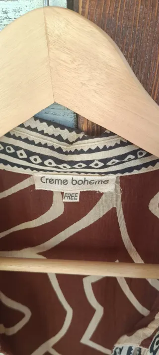 Vestido India Algodón Estampado Marrón