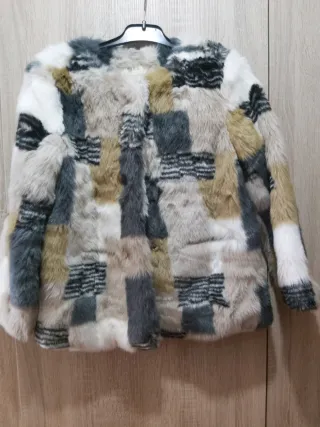 Abrigo pelo patchwork niña 5/6 años