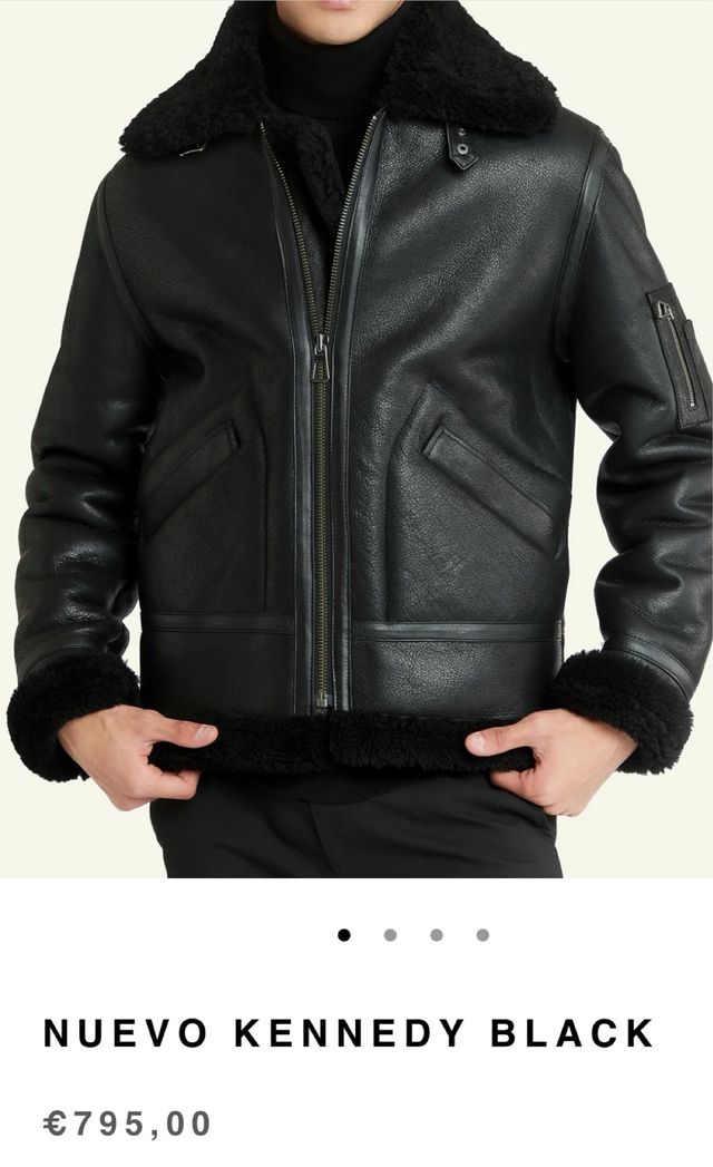 Chaqueta de cuero y pelo natural de oveja