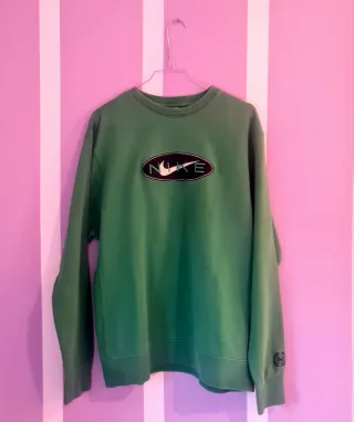 Felpa girocollo Nike Verde con Logo Ovale