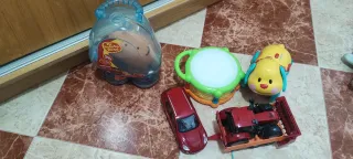 Lote Juguetes: Coche, Tractor, Tambor, Perro