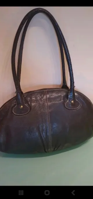 Bolso de piel auténtica negro