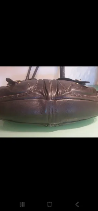 Bolso de piel auténtica negro