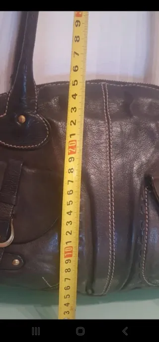 Bolso de piel auténtica negro