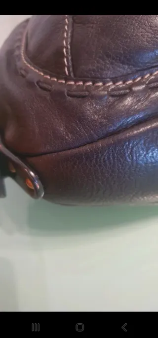 Bolso de piel auténtica negro