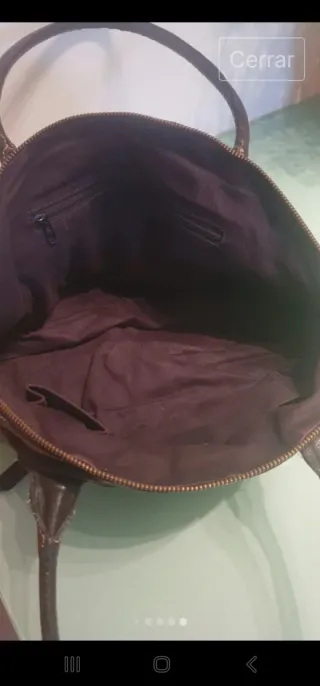 Bolso de piel auténtica negro