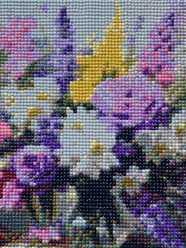 Cuadro Diamantes Flores 40x30