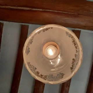 Lampadario vintage vetro decorato