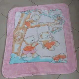 Coperta neonata orsetto rosa