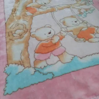 Coperta neonata orsetto rosa