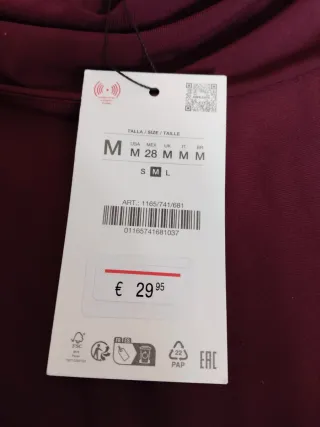 Vestido Zara M espalda descubierta púrpura