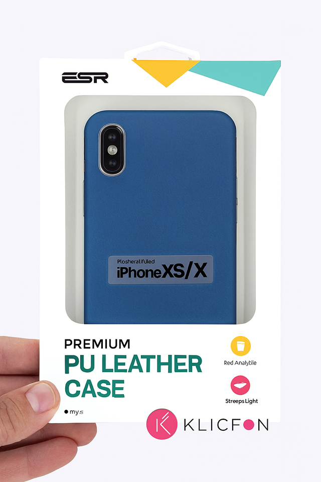 Pack de 2 Fundas iPhone X/XS ESR PU Cuero- Azul