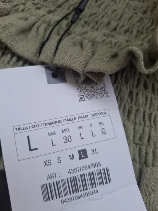 Vestido largo Zara verde oliva talla L