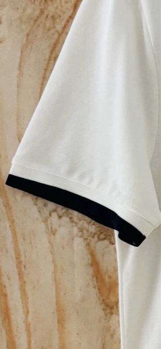 Polo color perla Blanco con franjas de Lacoste