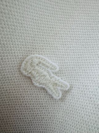 Polo color perla Blanco con franjas de Lacoste