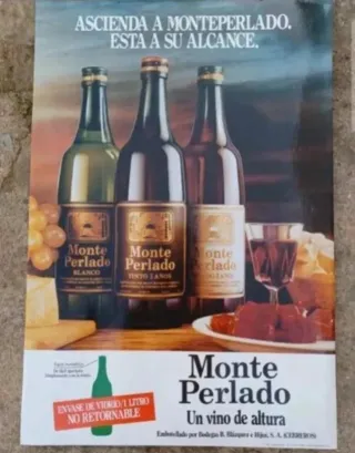 Cartello antico del vino Monte Perlado