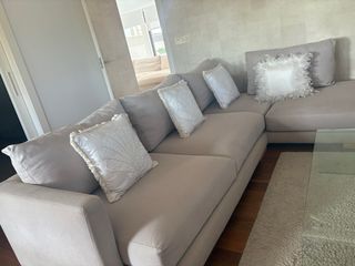 Sofá modular chaise longue beige 2.80m