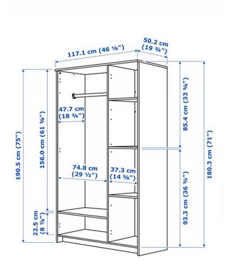 Armario blanco con espejo