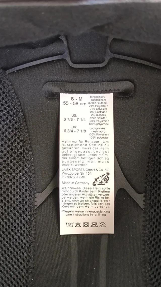 Casco de equitación Uvex TALLA S-M 55-58CM C4Y9512