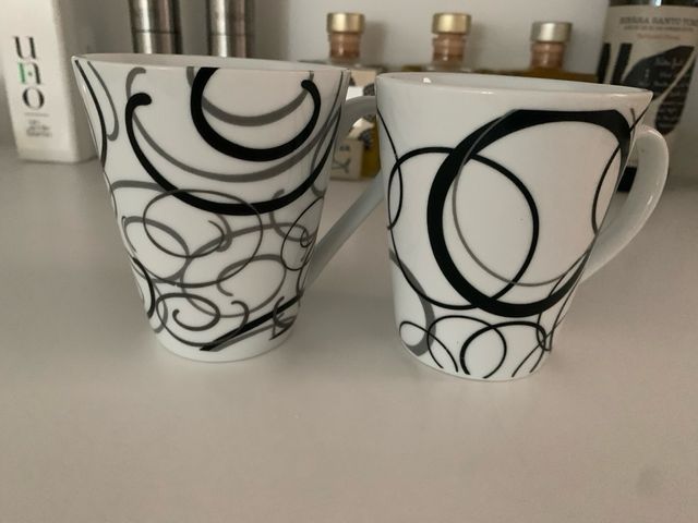 Tazas de porcelana con diseño