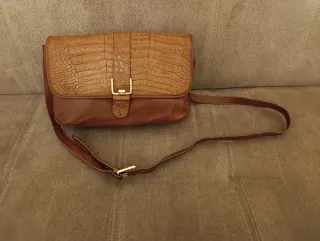 Borsa Chloé pelle coccodrillo marrone oro