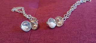 Coppia bracciali con ciondolo porta pietra