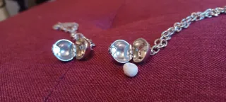 Coppia bracciali con ciondolo porta pietra