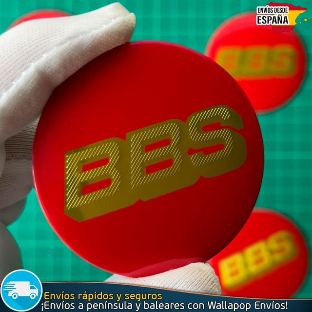 Emblema BBS 56mm Aluminio Pegatina Llanta Tapacubo