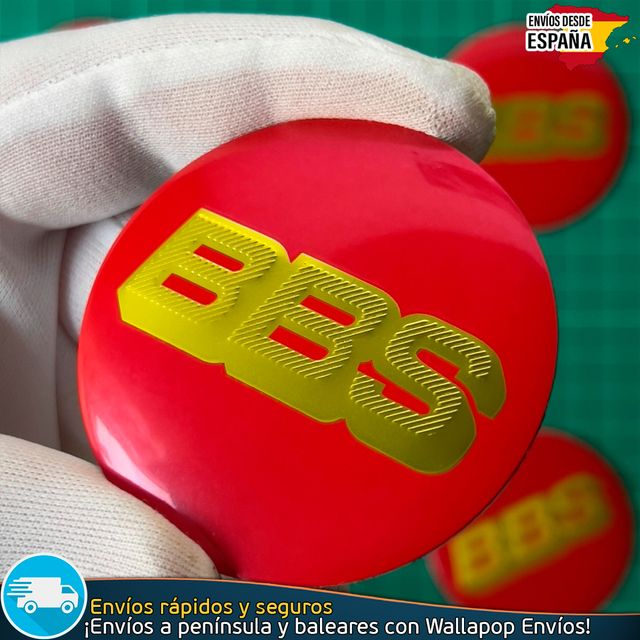 Emblema BBS 56mm Aluminio Pegatina Llanta Tapacubo