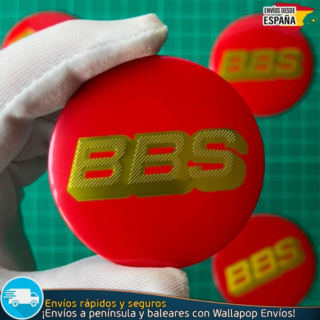 Emblema BBS 56mm Aluminio Pegatina Llanta Tapacubo