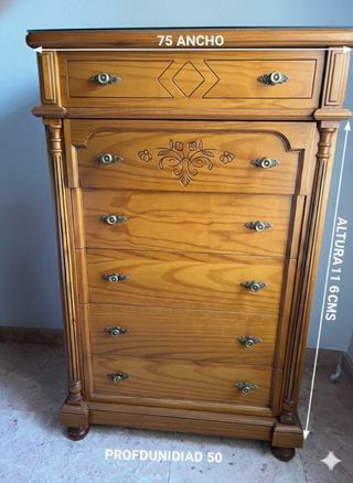 Cómoda rústica de madera