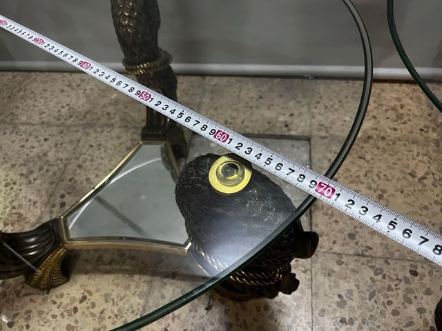 Pareja Mesas Centro Cristal y Metal