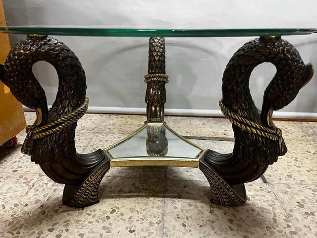 Pareja Mesas Centro Cristal y Metal