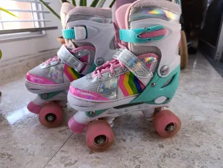 Patines 4 Ruedas Niña Rainbow Holográfico