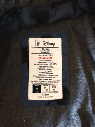Abrigo Bebé GAP x Disney 18-24 meses