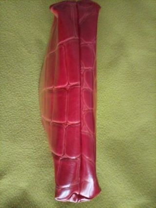 Pochette vera pelle verniciata effetto coccodrillo