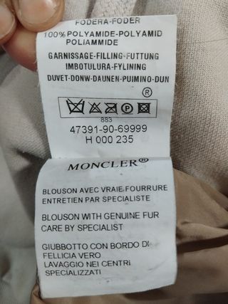 Abrigo Moncler Beige Piel Mongol