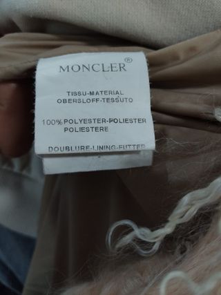 Abrigo Moncler Beige Piel Mongol