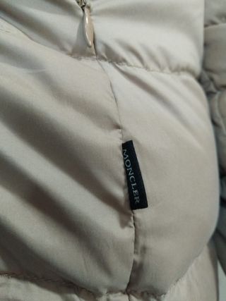 Abrigo Moncler Beige Piel Mongol