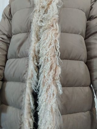 Abrigo Moncler Beige Piel Mongol