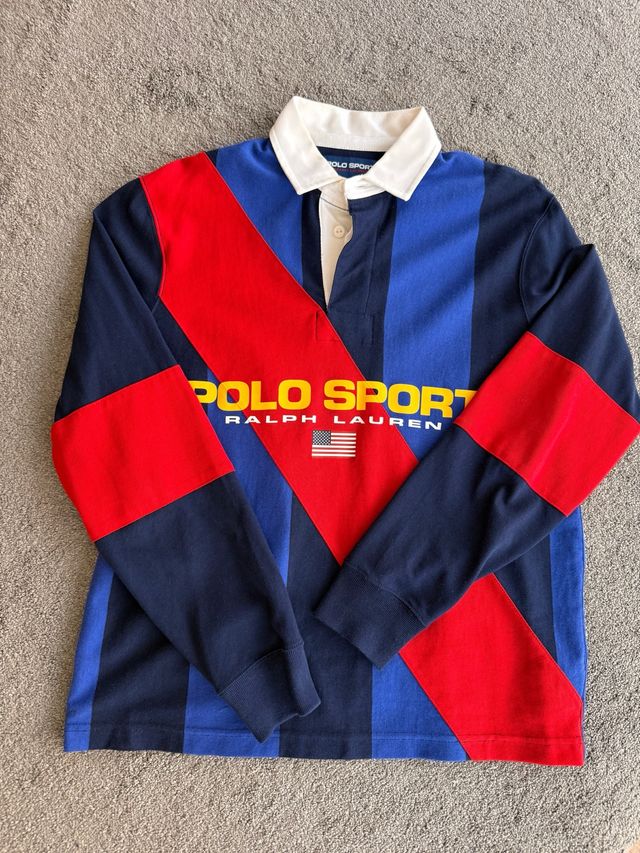 Polo Rugby Ralph Lauren Sport talla S Retro