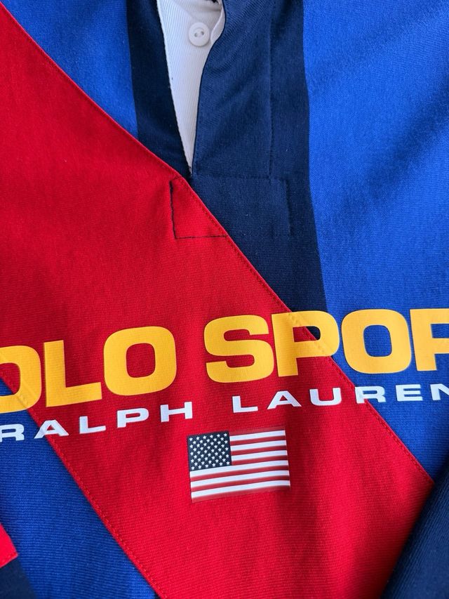 Polo Rugby Ralph Lauren Sport talla S Retro