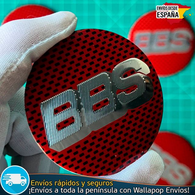 Emblema BBS 56mm Aluminio Pegatina Llanta Tapacubo