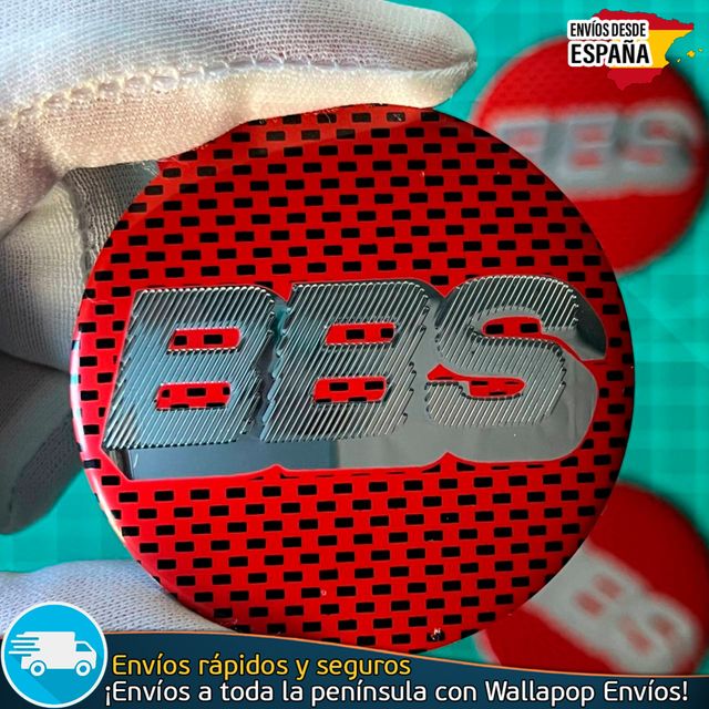 Emblema BBS 56mm Aluminio Pegatina Llanta Tapacubo