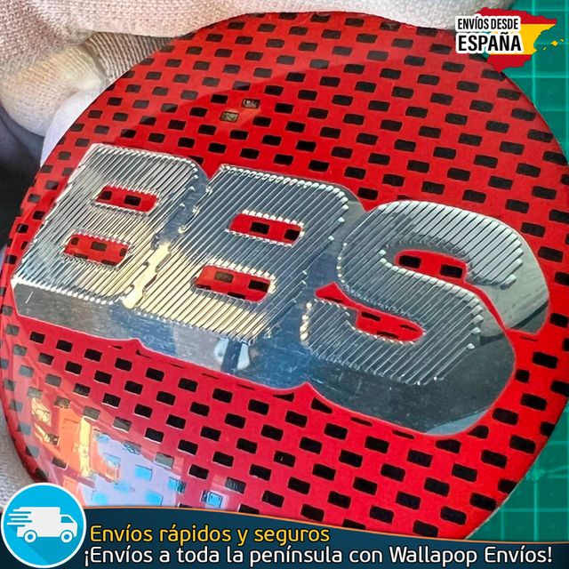 Emblema BBS 56mm Aluminio Pegatina Llanta Tapacubo